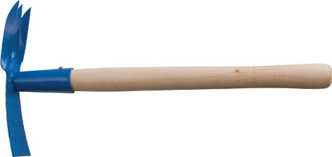 КУРС Мотыжка комбинир с деревянной ручкой, 3 витых зуба, профиль трапеция  1/10 оптом
