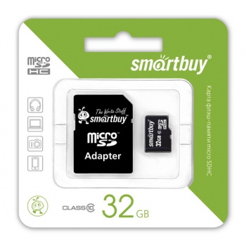 Карта памяти 32Gb microSDHC Class 10 SMARTBUY + SD adapter оптом
