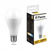 FERON лампа светодиодная А60 20W E27 2700K, LB-98 (10) п/ос оптом