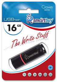 флешка 16 GB USB 2.0 Smartbuy Crown Black COMPACT оптом